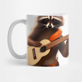 Raccoon wielding ukulele Mug